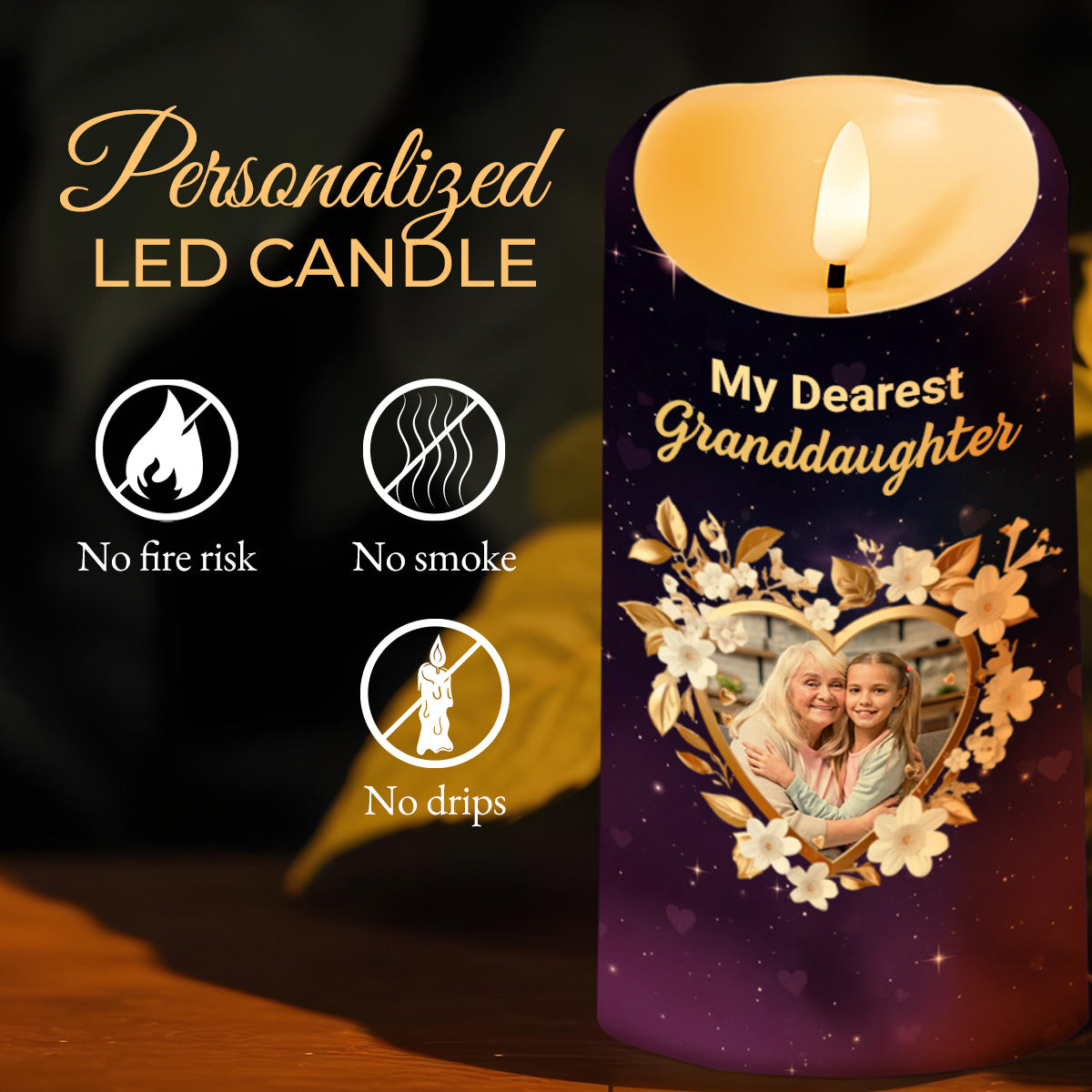 To My Dearest Granddaughter, Love Forever, Flowers and Stars