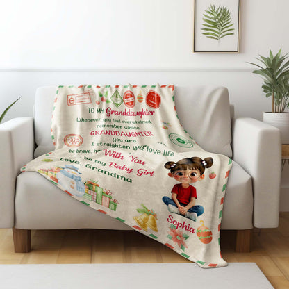 To My Granddaughter, Remember Whose You Are, Christmas Icons - Personalized Custom Blanket - GDT510_BLK