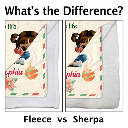 To My Granddaughter, Remember Whose You Are, Christmas Icons - Personalized Custom Blanket - GDT510_BLK