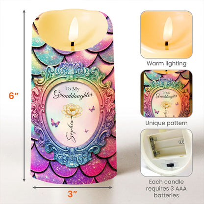 Behind You, All Your Memories, Butterflies And Flowers - Personalized Custom LED Candle - GDT512_LECA