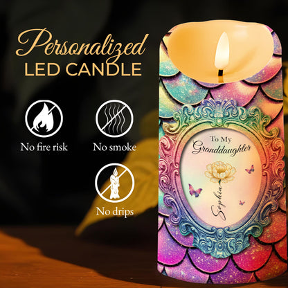 Behind You, All Your Memories, Butterflies And Flowers - Personalized Custom LED Candle - GDT512_LECA