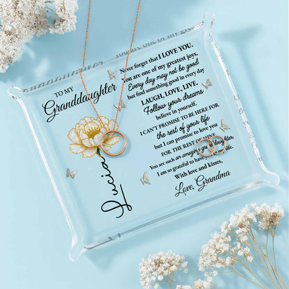 To My Granddaughter, Flower And Butterflies Design