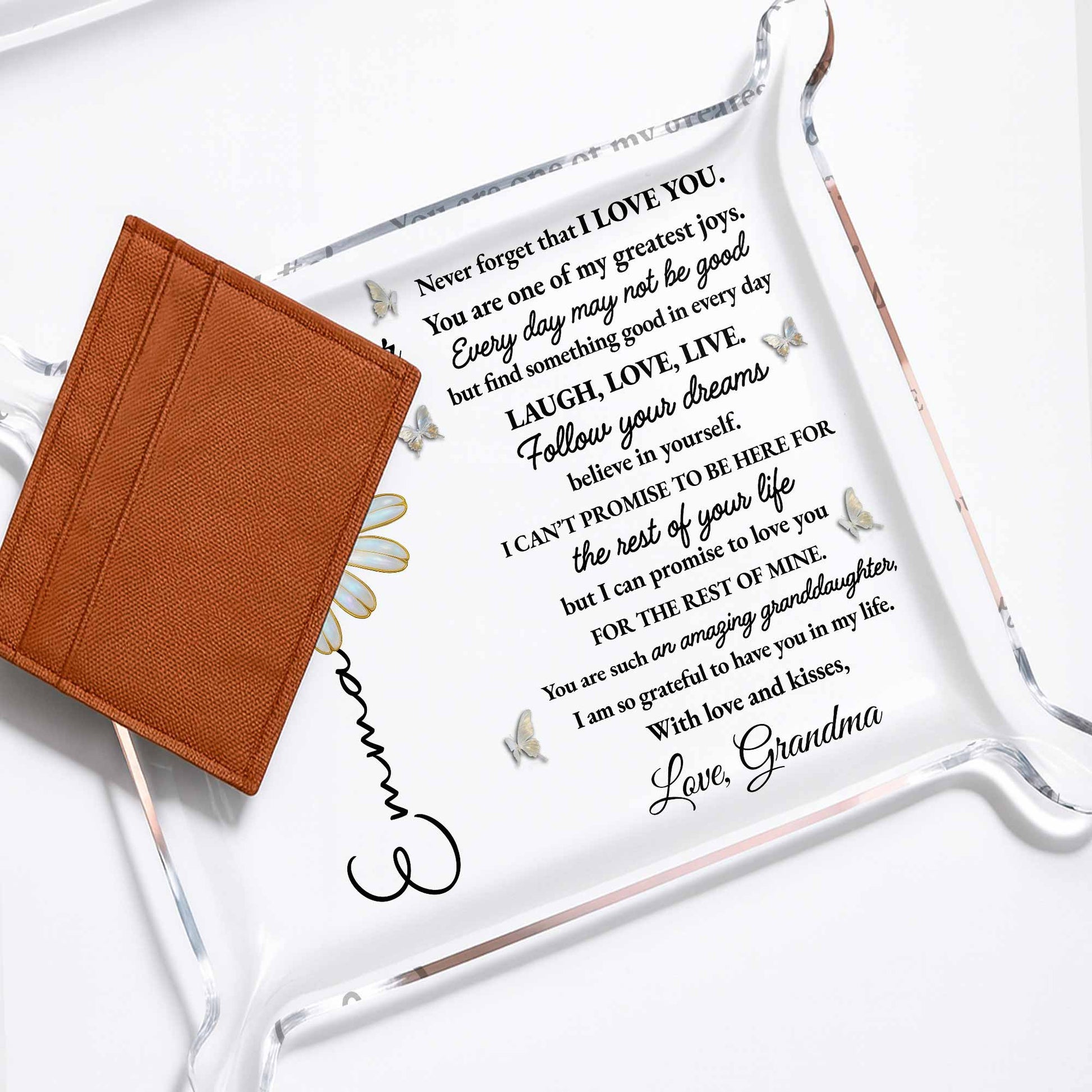 To My Granddaughter, Flower And Butterflies Design