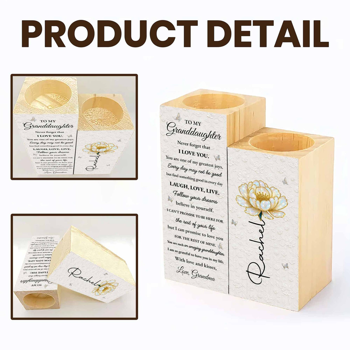 To My Granddaughter, Believe In Yourself Flower Design