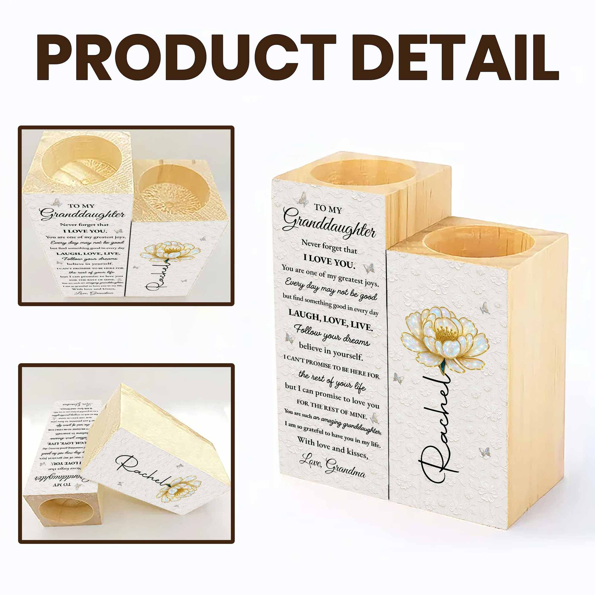 To My Granddaughter, Believe In Yourself Flower Design