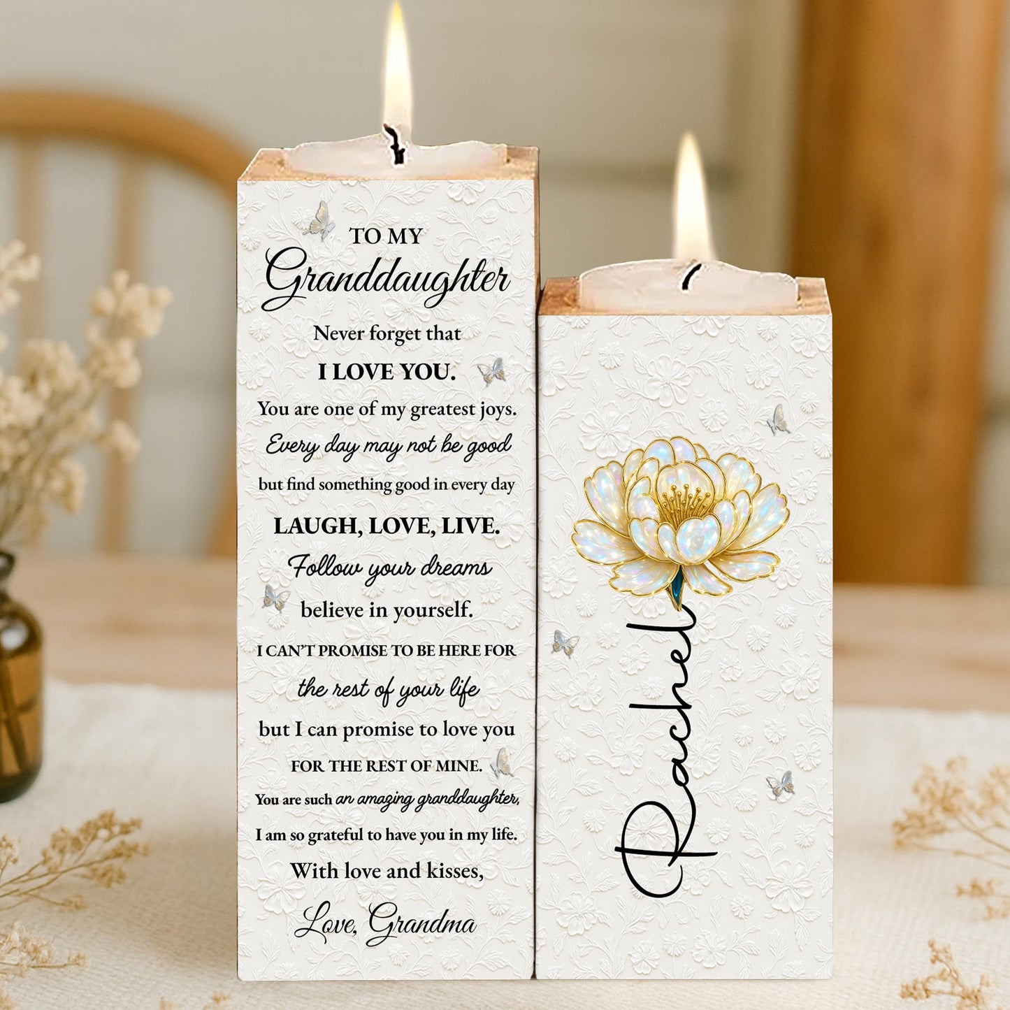 To My Granddaughter, Believe In Yourself Flower Design