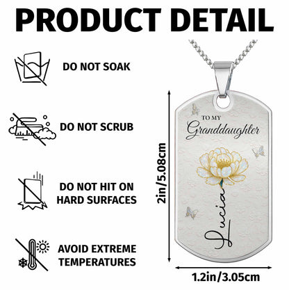 To My Granddaughter, Flower and Butterflies Necklace