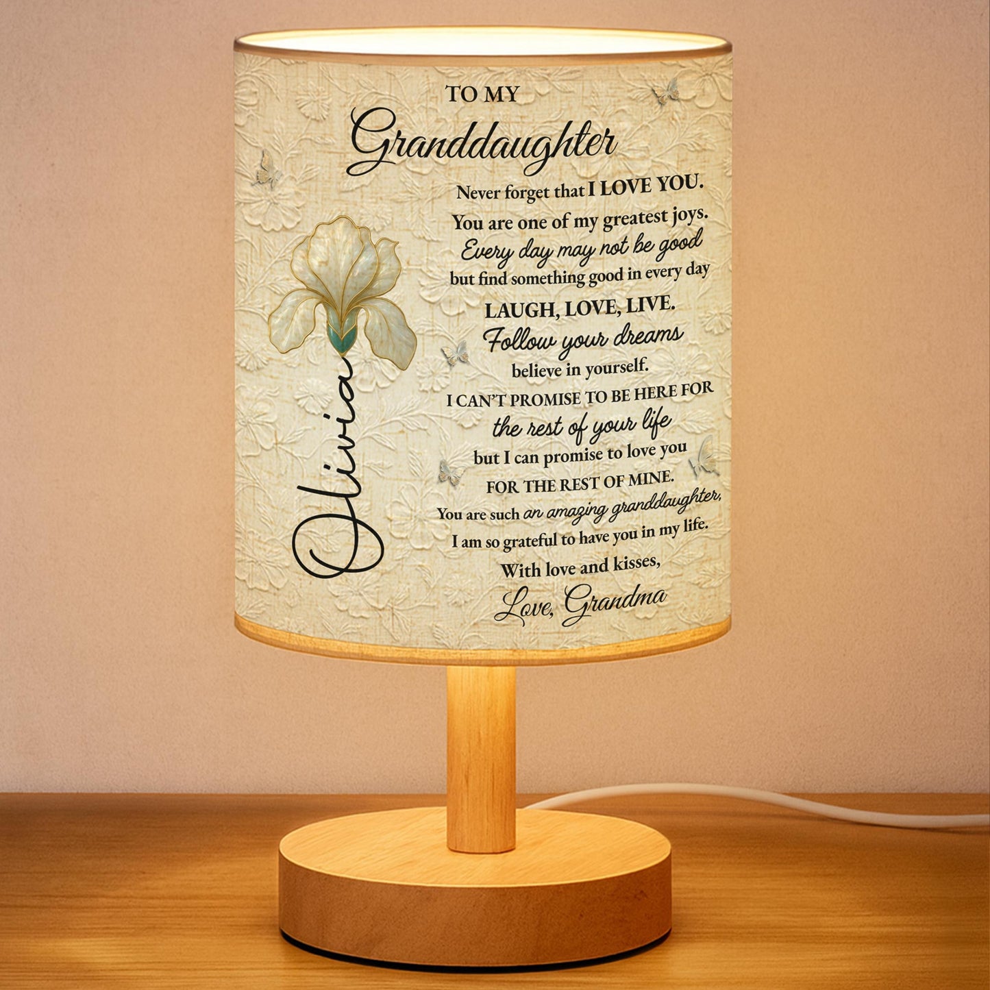 To My Granddaughter, Love Promises And Flowers