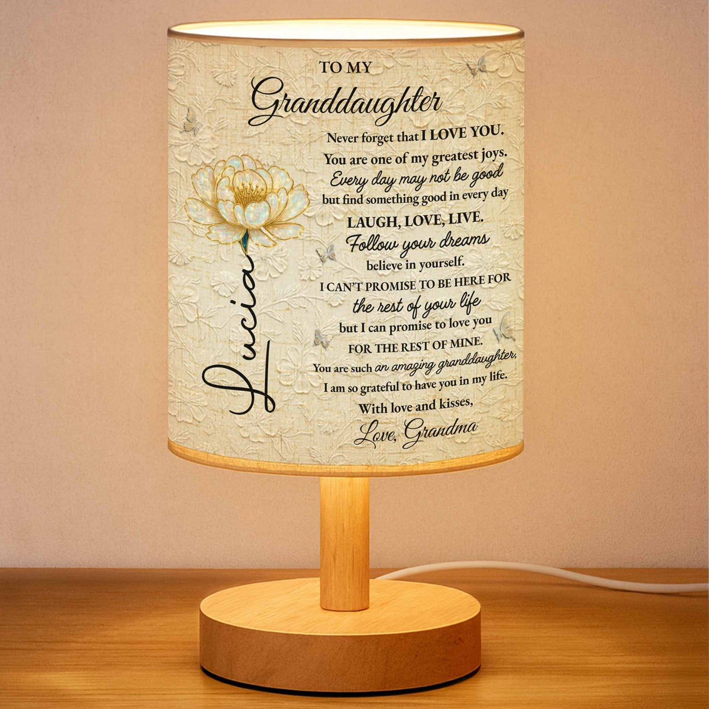 To My Granddaughter, Love Promises And Flowers