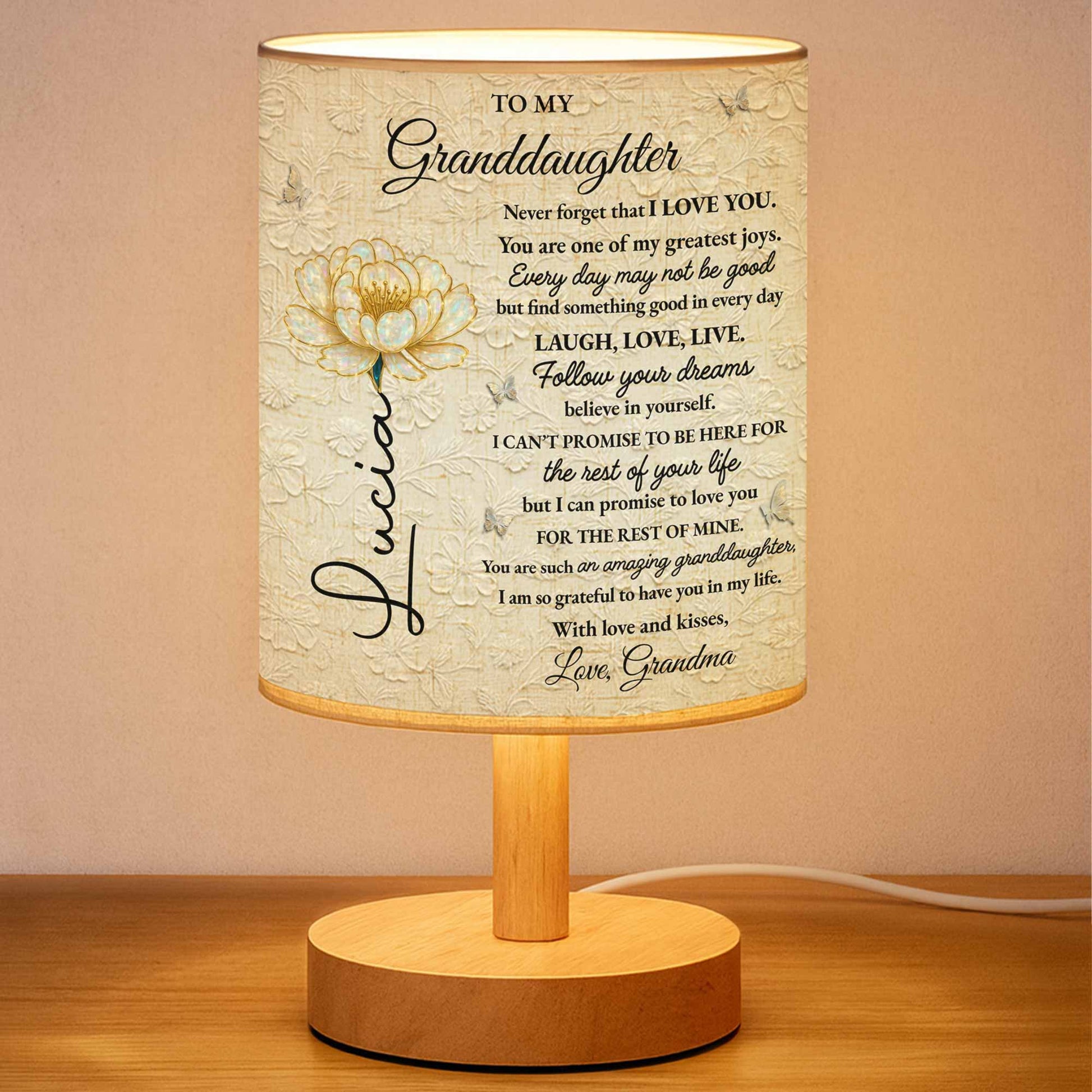 To My Granddaughter, Love Promises And Flowers