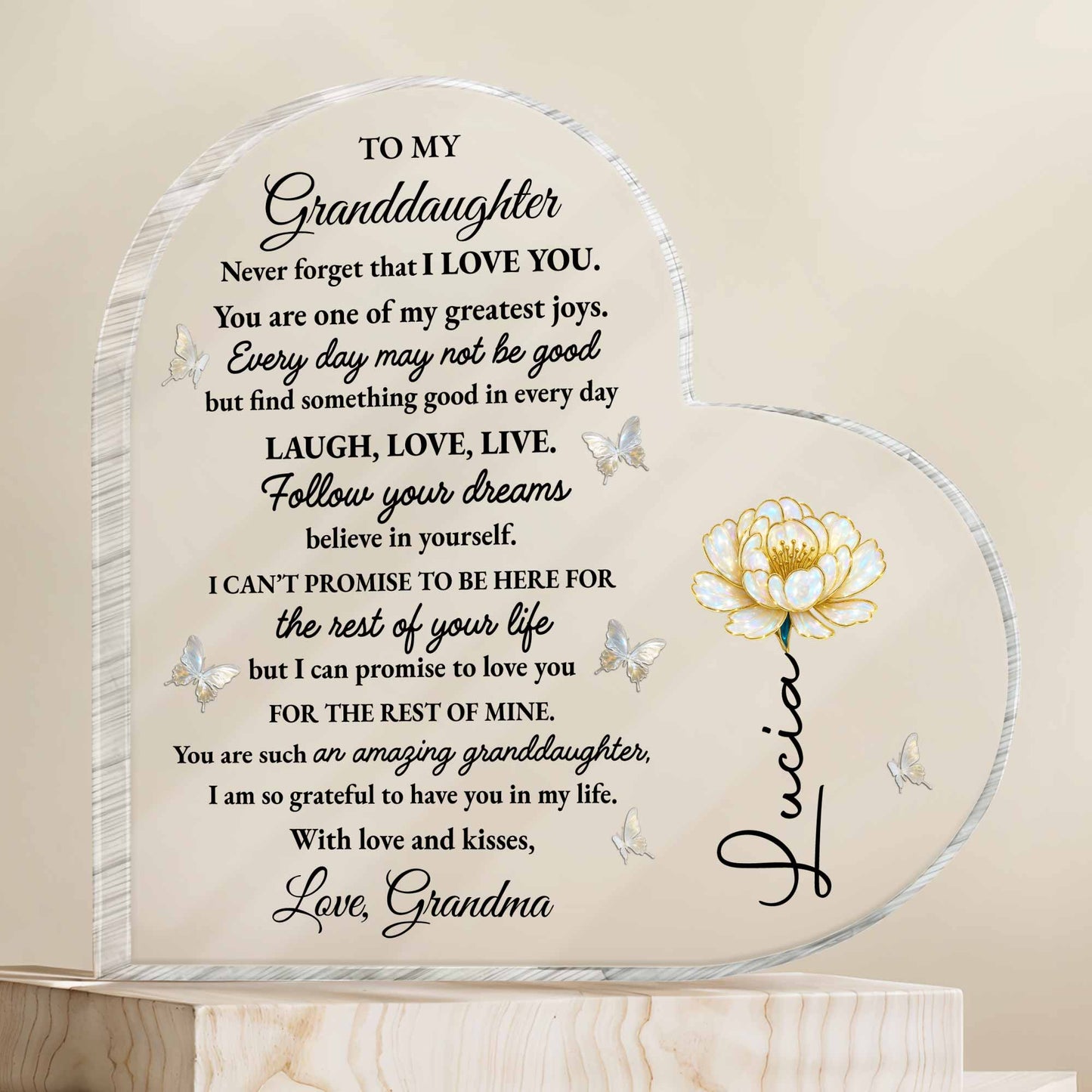 To My Granddaughter, Love And Butterflies