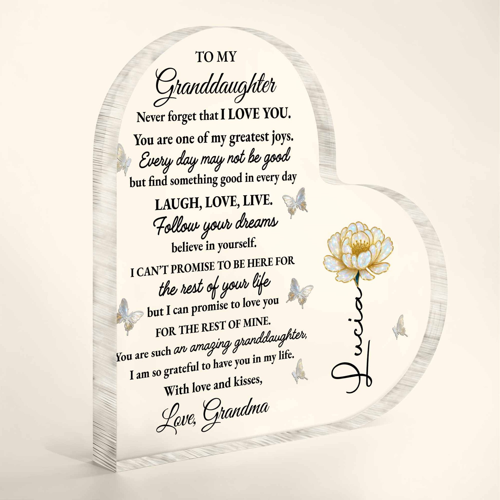 To My Granddaughter, Love And Butterflies