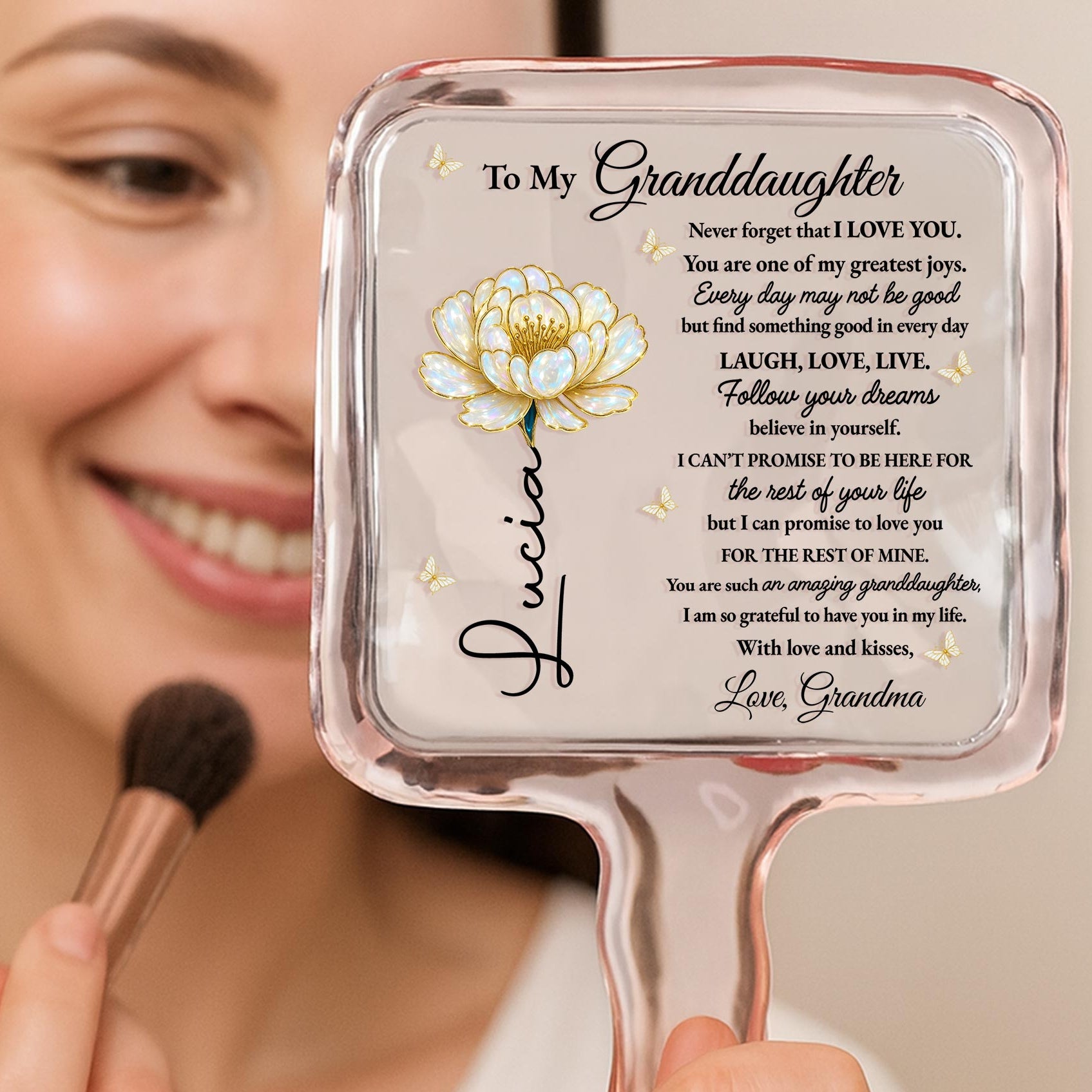 To My Granddaughter Love And Support Flower Design