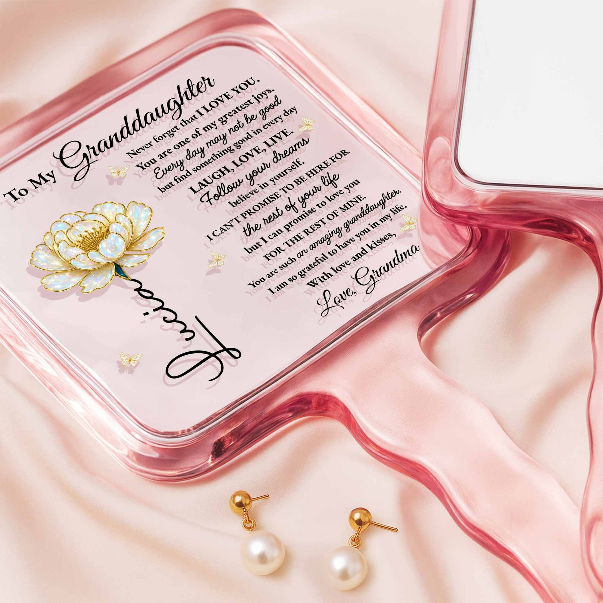 To My Granddaughter Love And Support Flower Design