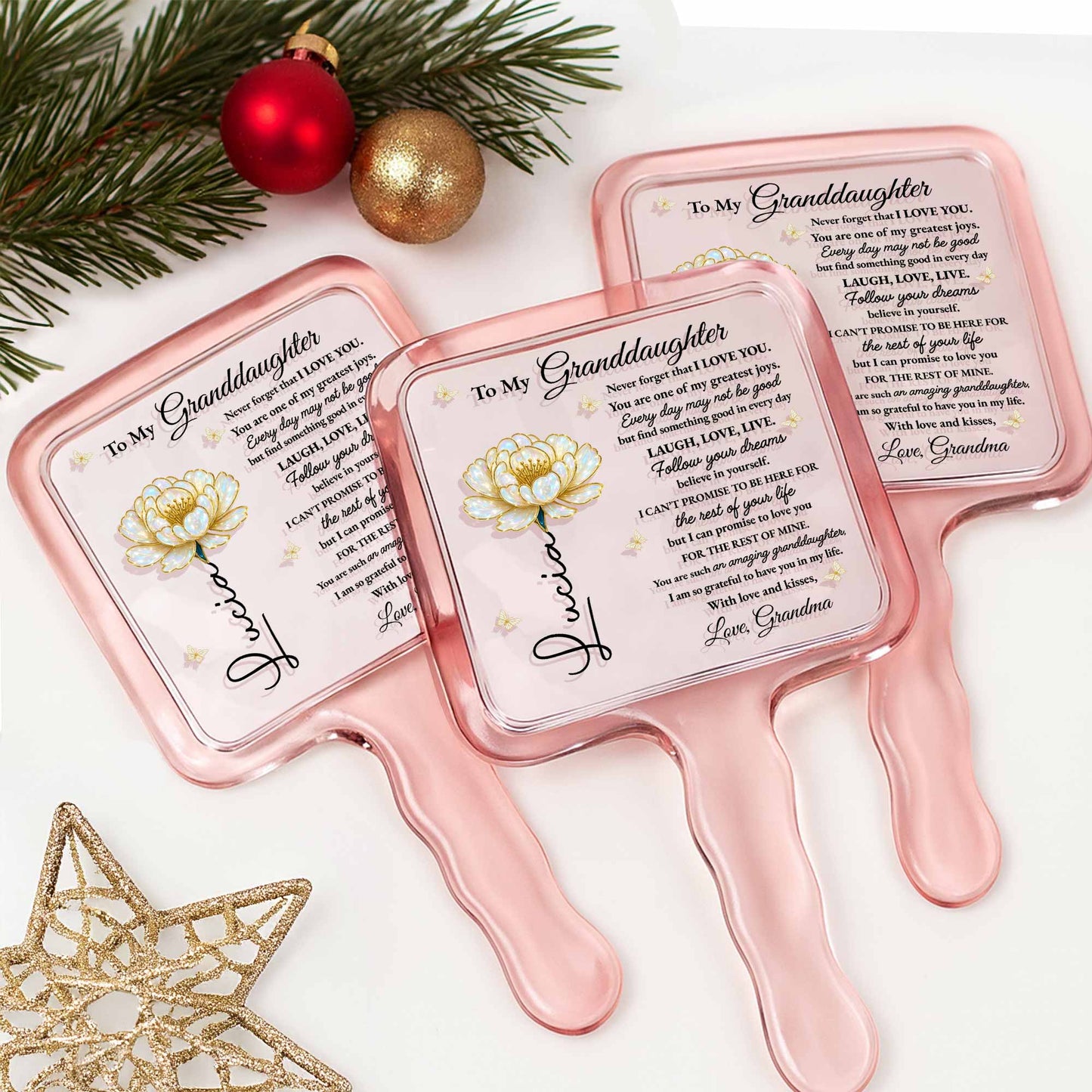 To My Granddaughter Love And Support Flower Design