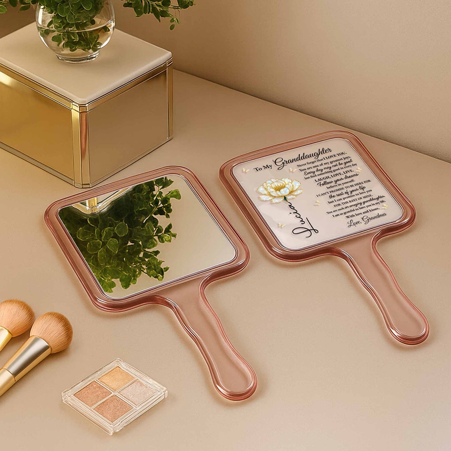 To My Granddaughter Love And Support Flower Design