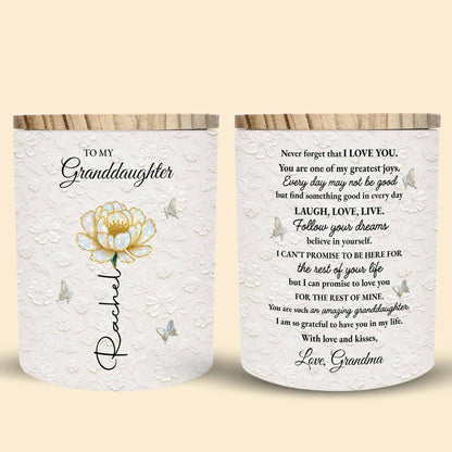 To My Granddaughter, Believe In Yourself, Flower And Butterflies