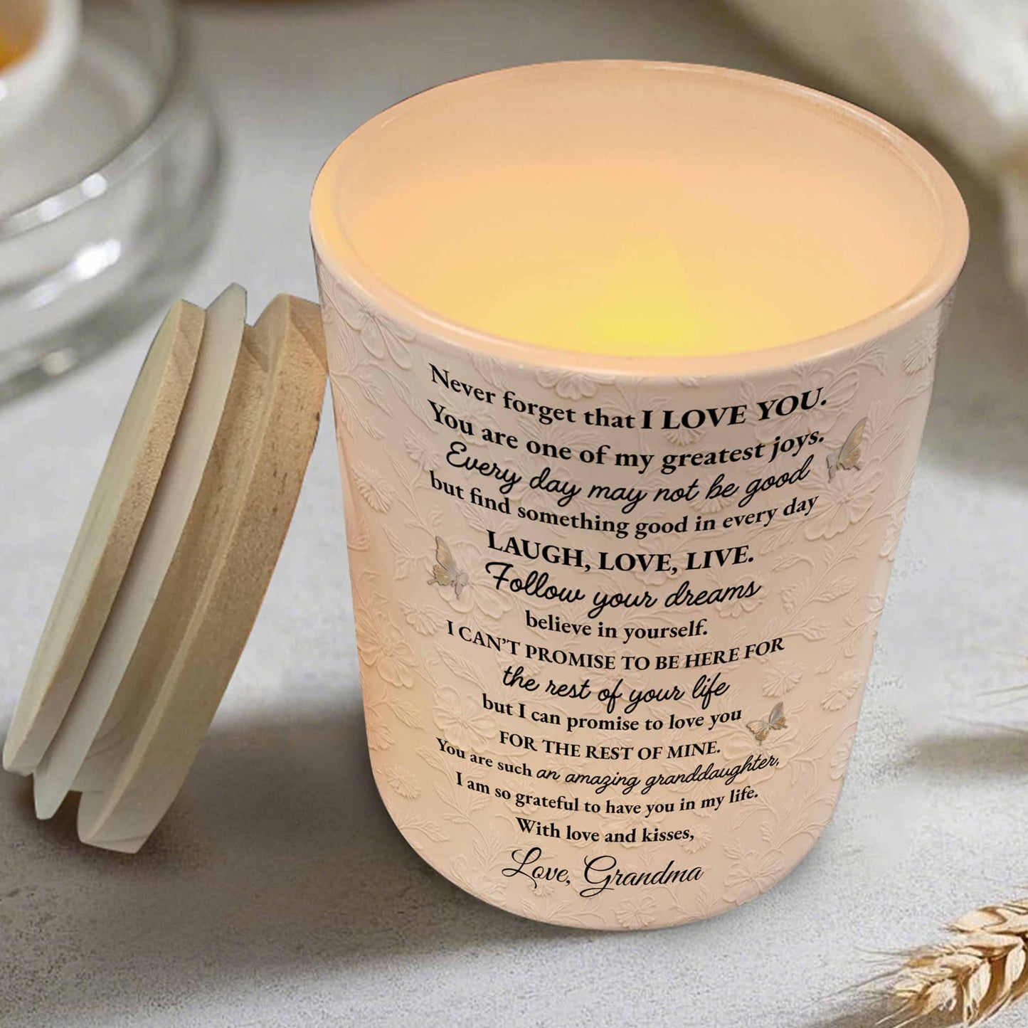 To My Granddaughter, Believe In Yourself, Flower And Butterflies