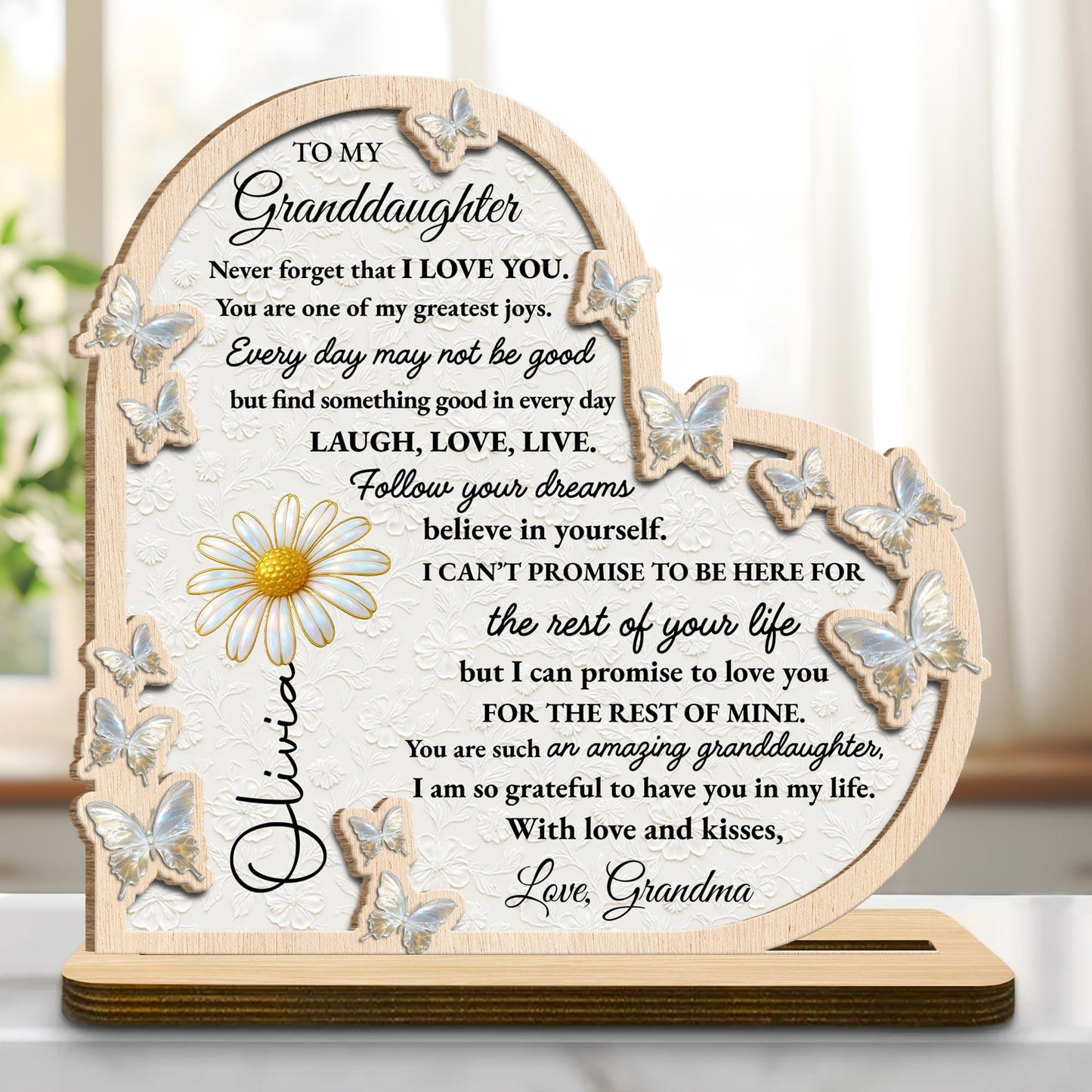 To My Granddaughter, Butterflies And Flowers