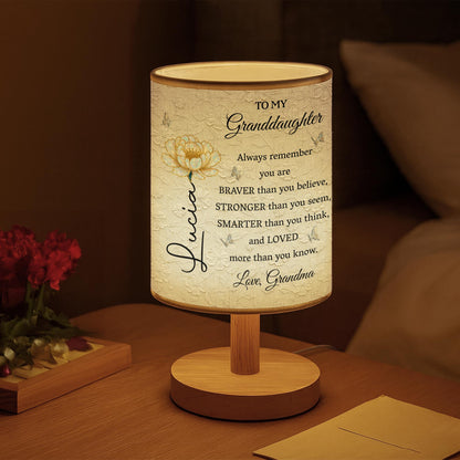 To My Granddaughter, Always Remember You Are Brave And Loved - Personalized Custom Fabric Lamp - GDT514_FLAMP