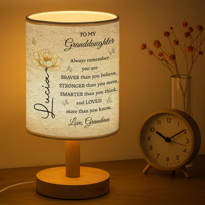 To My Granddaughter, Always Remember You Are Brave And Loved - Personalized Custom Fabric Lamp - GDT514_FLAMP