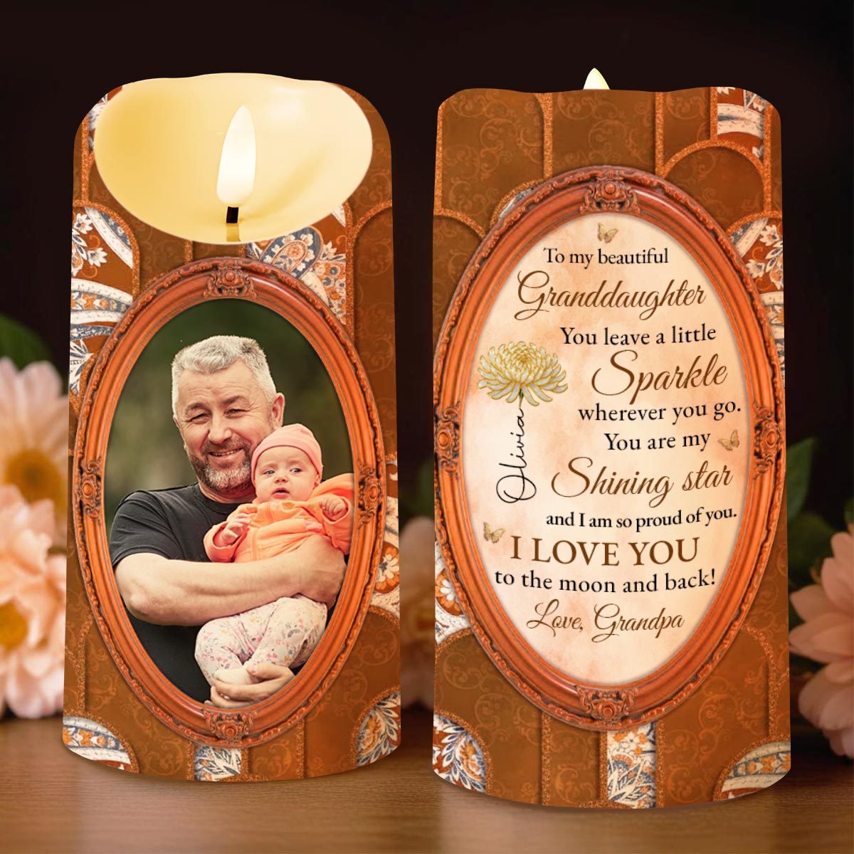 To My Beautiful Granddaughter, Shining Star, Flowers And Butterfly