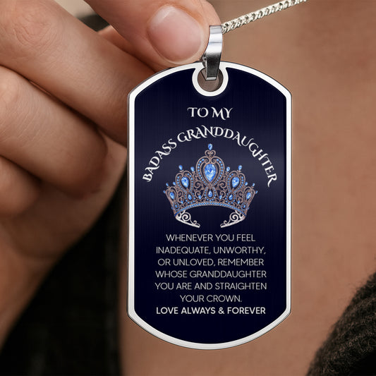 To My Granddaughter, Remember Whose You Are, Crown Necklace