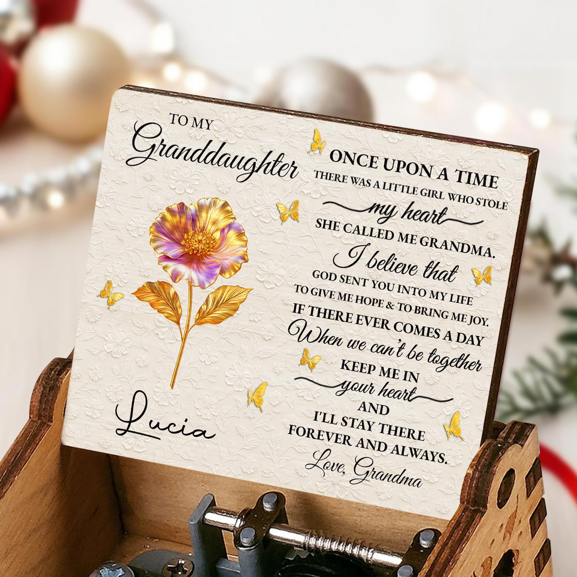 To My Granddaughter, Love Grandma, Flower And Butterflies