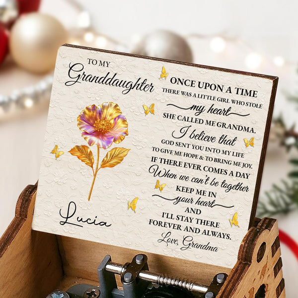 To My Granddaughter, Love Grandma, Flower And Butterflies