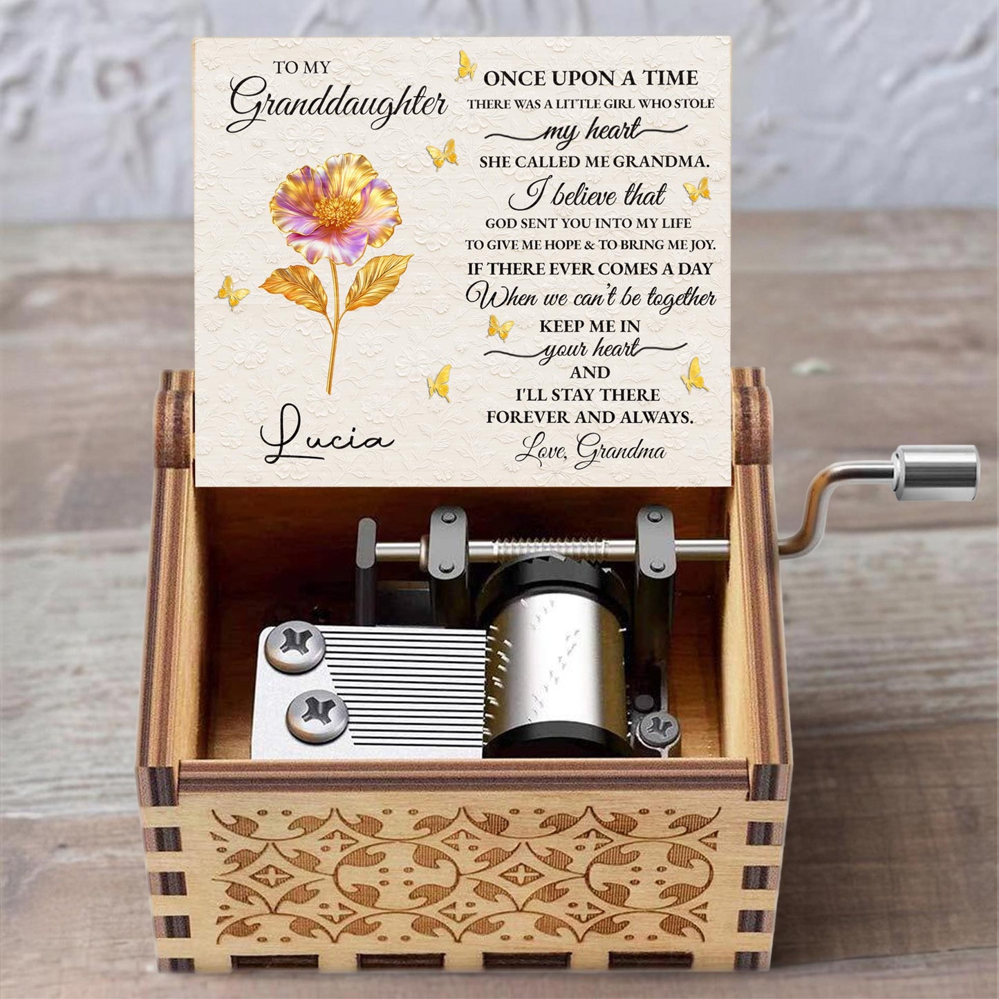 To My Granddaughter, Love Grandma, Flower And Butterflies