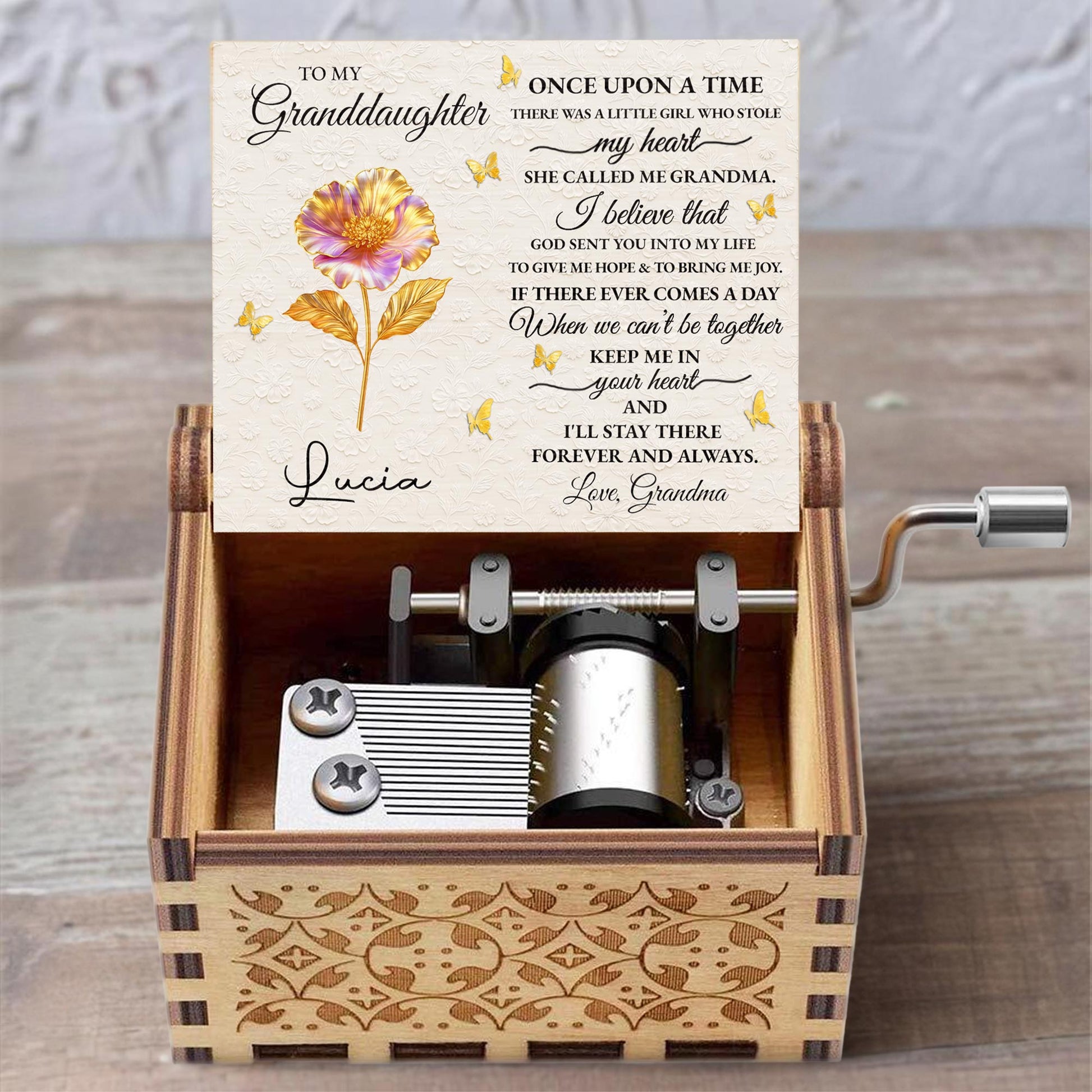 To My Granddaughter, Love Grandma, Flower And Butterflies