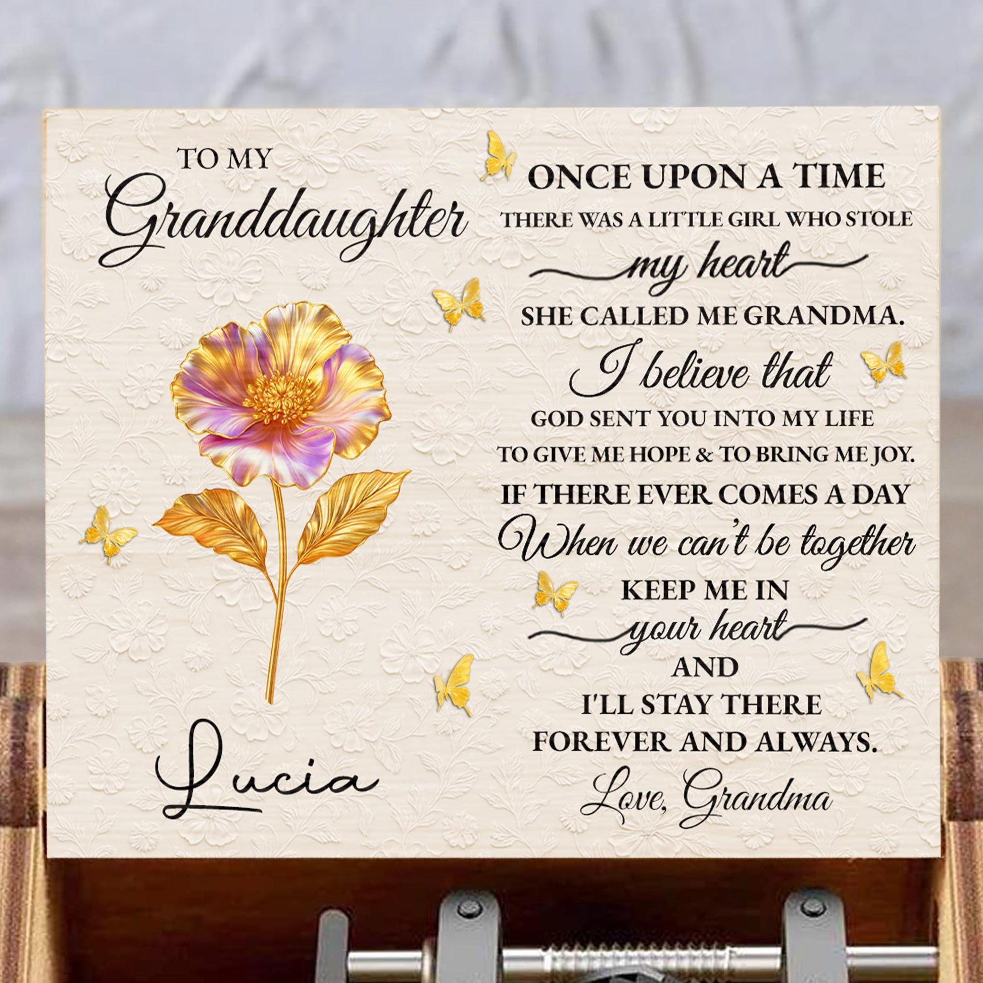 To My Granddaughter, Love Grandma, Flower And Butterflies