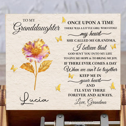 To My Granddaughter, Love Grandma, Flower And Butterflies