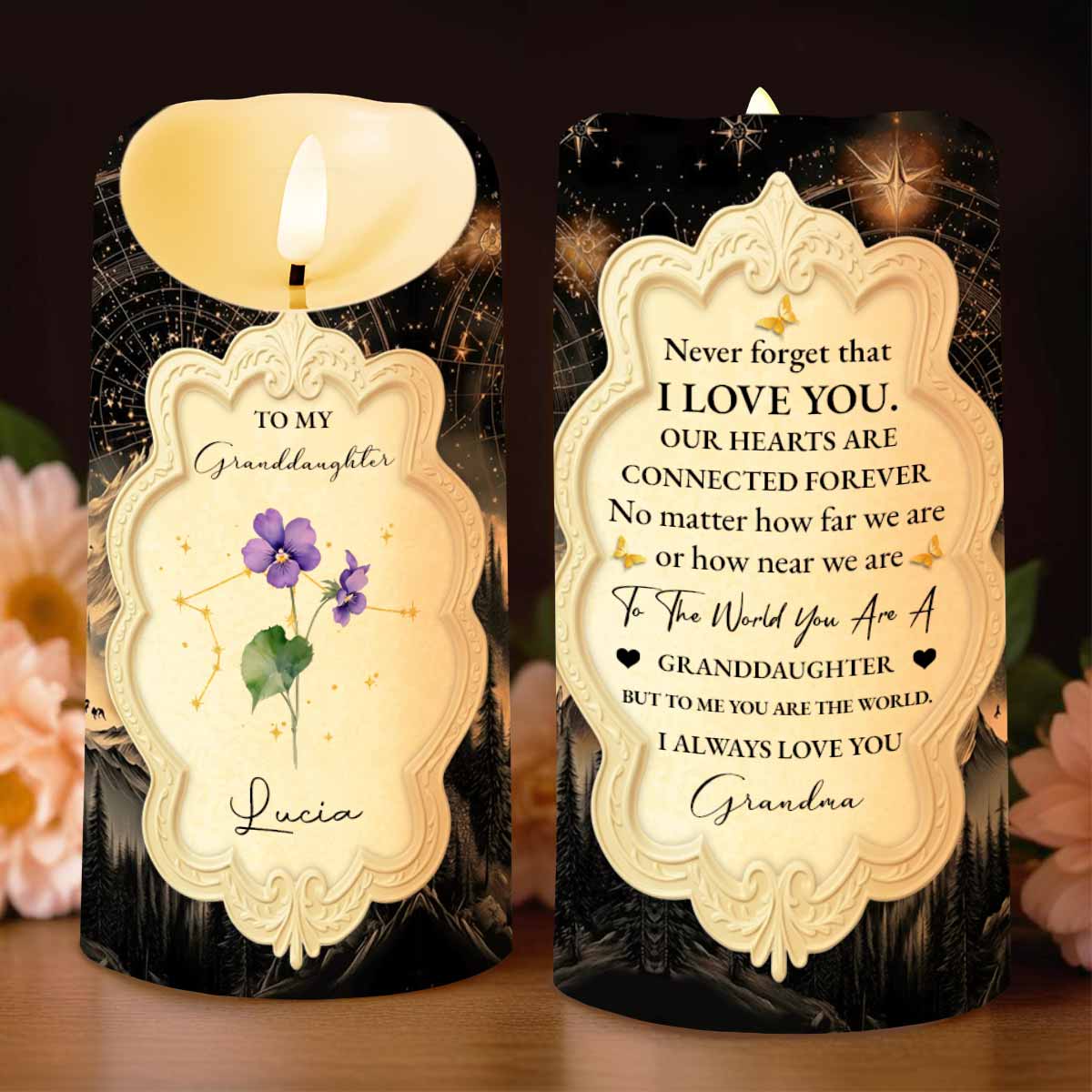 To My Granddaughter, Love and Connection Keepsake Candle