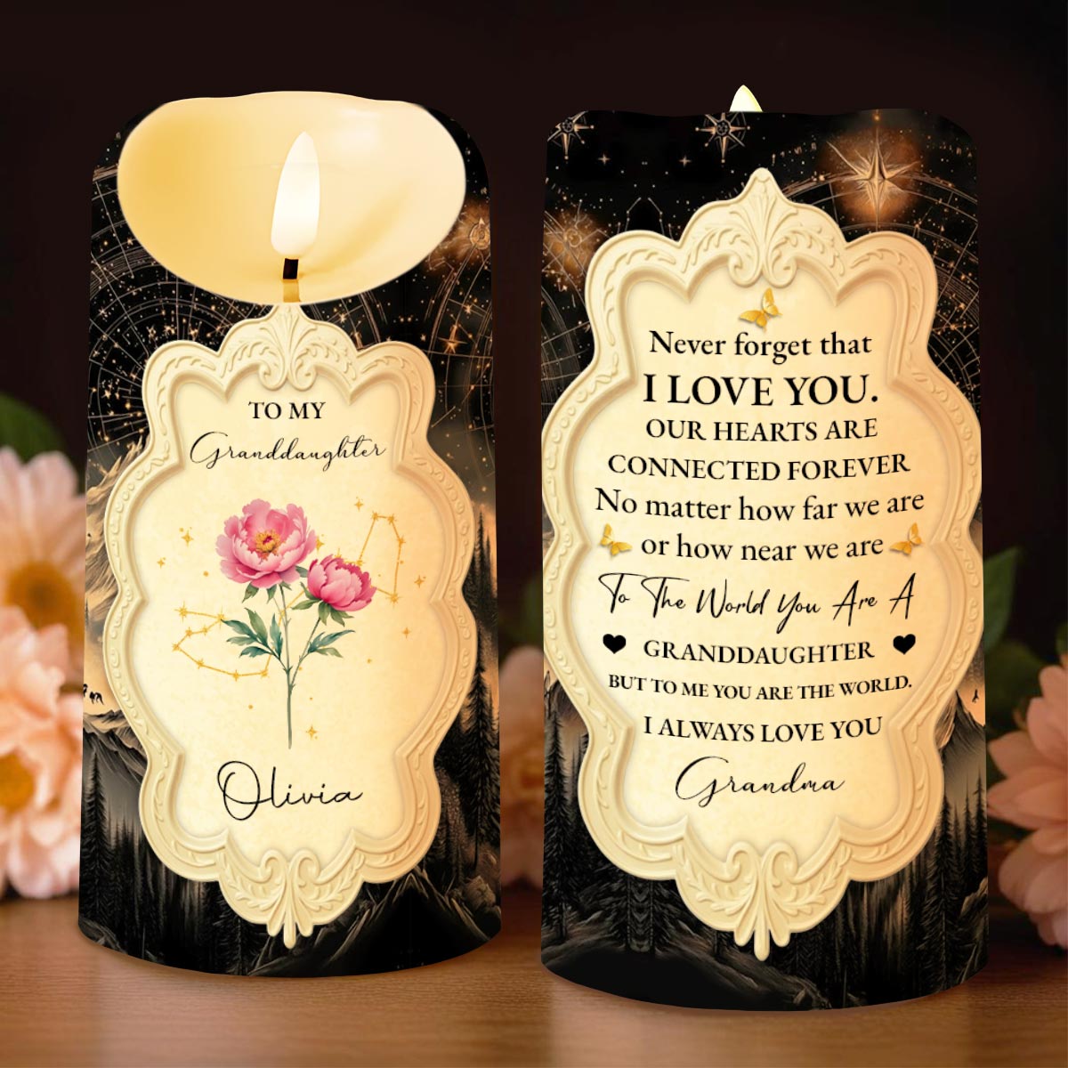 To My Granddaughter, Love and Connection Keepsake Candle