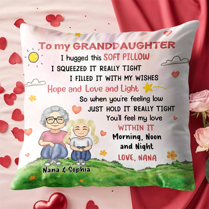 To My Granddaughter, Sun, Clouds, Hearts, Flowers