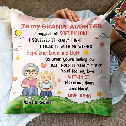 To My Granddaughter, Sun, Clouds, Hearts, Flowers