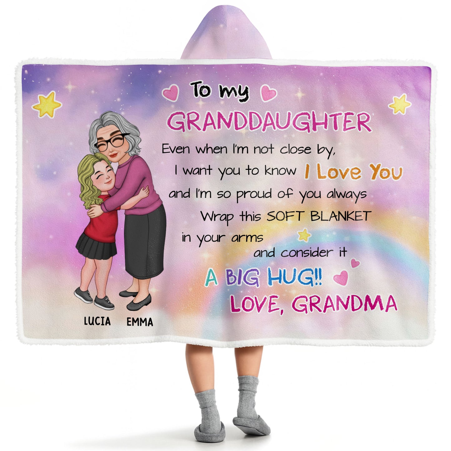 To My Granddaughter, Love And Proud Always, Hearts And Stars