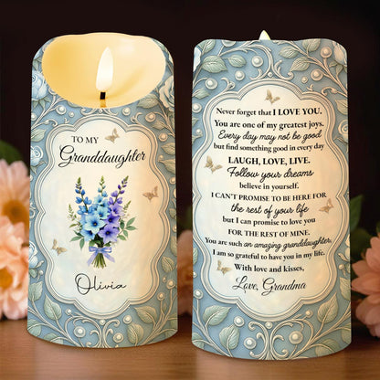 To My Granddaughter, Remember I Love You, Flowers and Butterflies