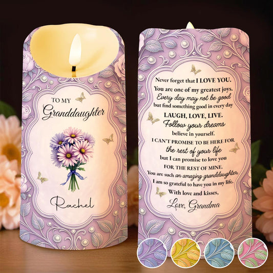 To My Granddaughter, Remember I Love You, Flowers and Butterflies