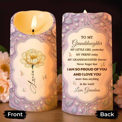 To My Granddaughter, Flowers And Butterflies Design