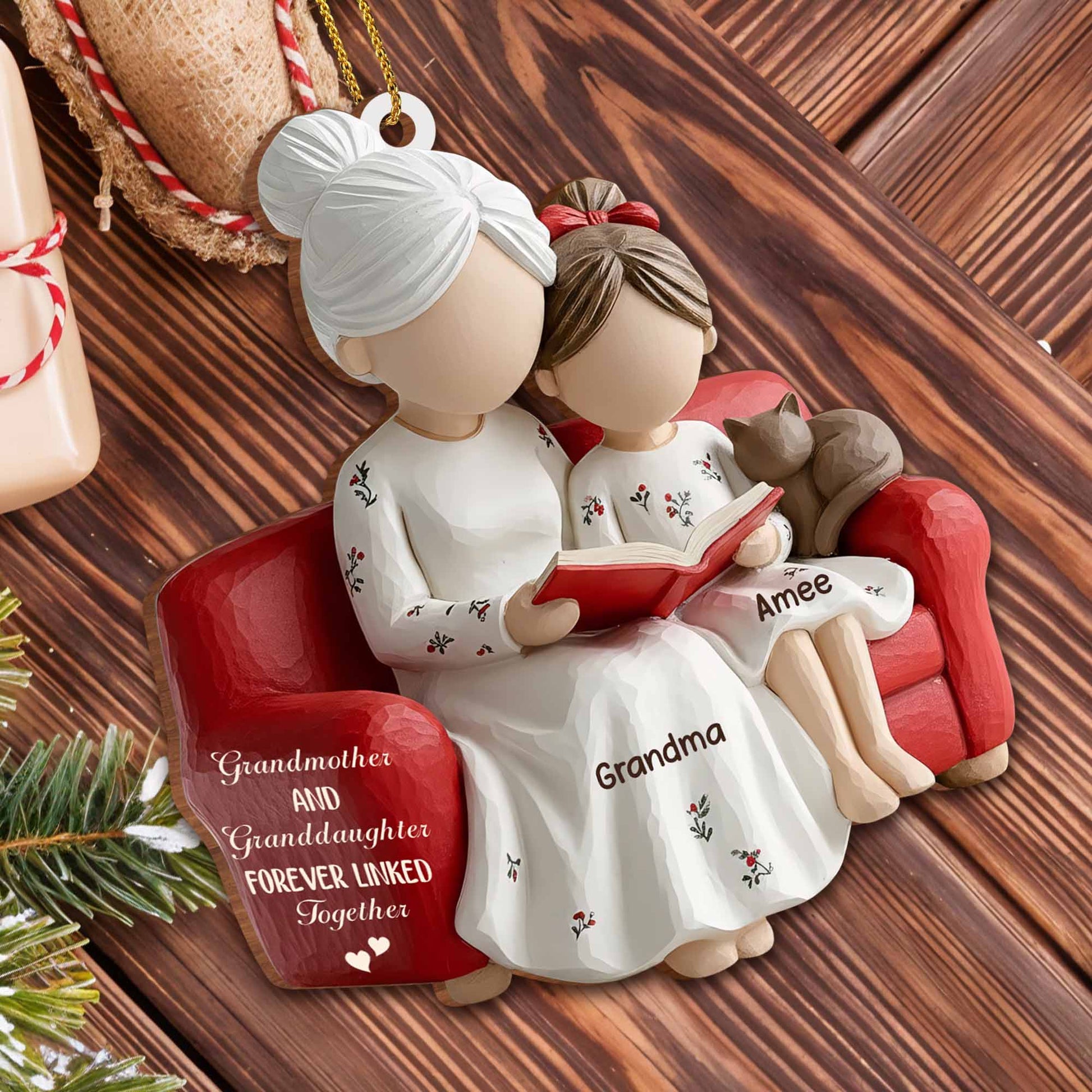 Grandmother And Granddaughter Forever Linked Together, Armchair And Book