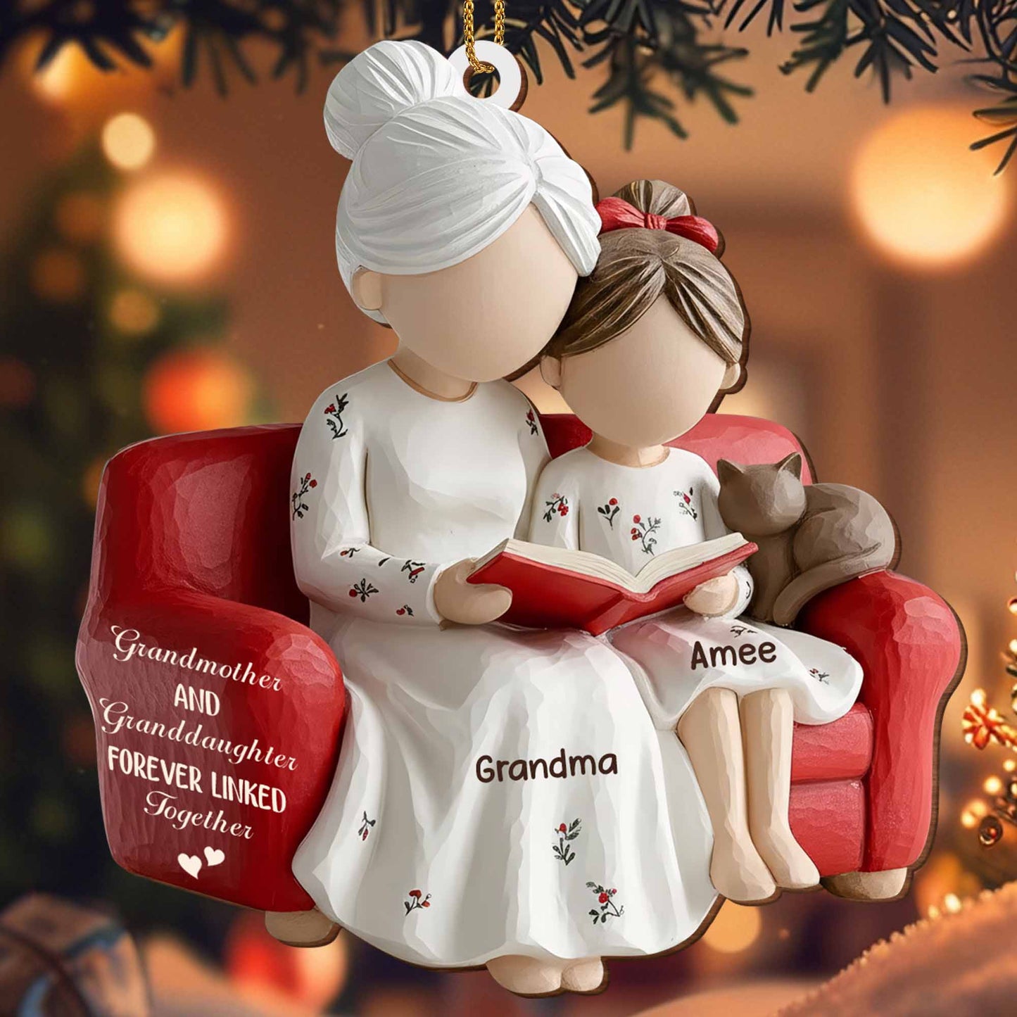 Grandmother And Granddaughter Forever Linked Together, Armchair And Book