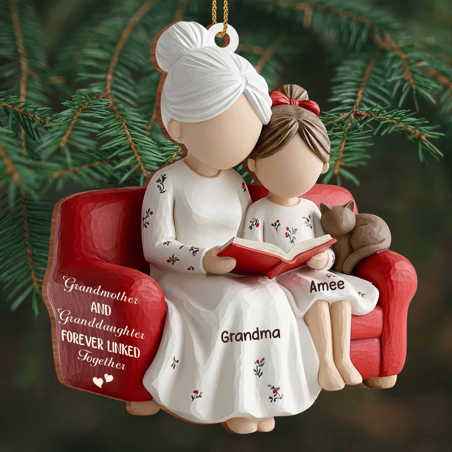 Grandmother And Granddaughter Forever Linked Together, Armchair And Book