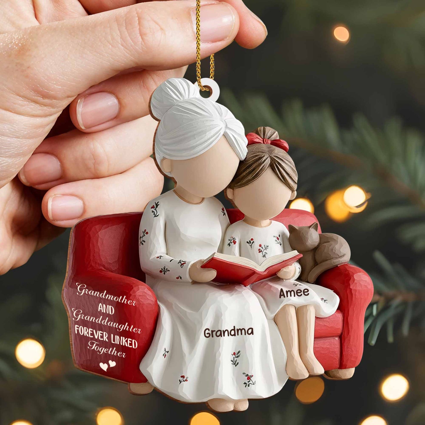 Grandmother And Granddaughter Forever Linked Together, Armchair And Book