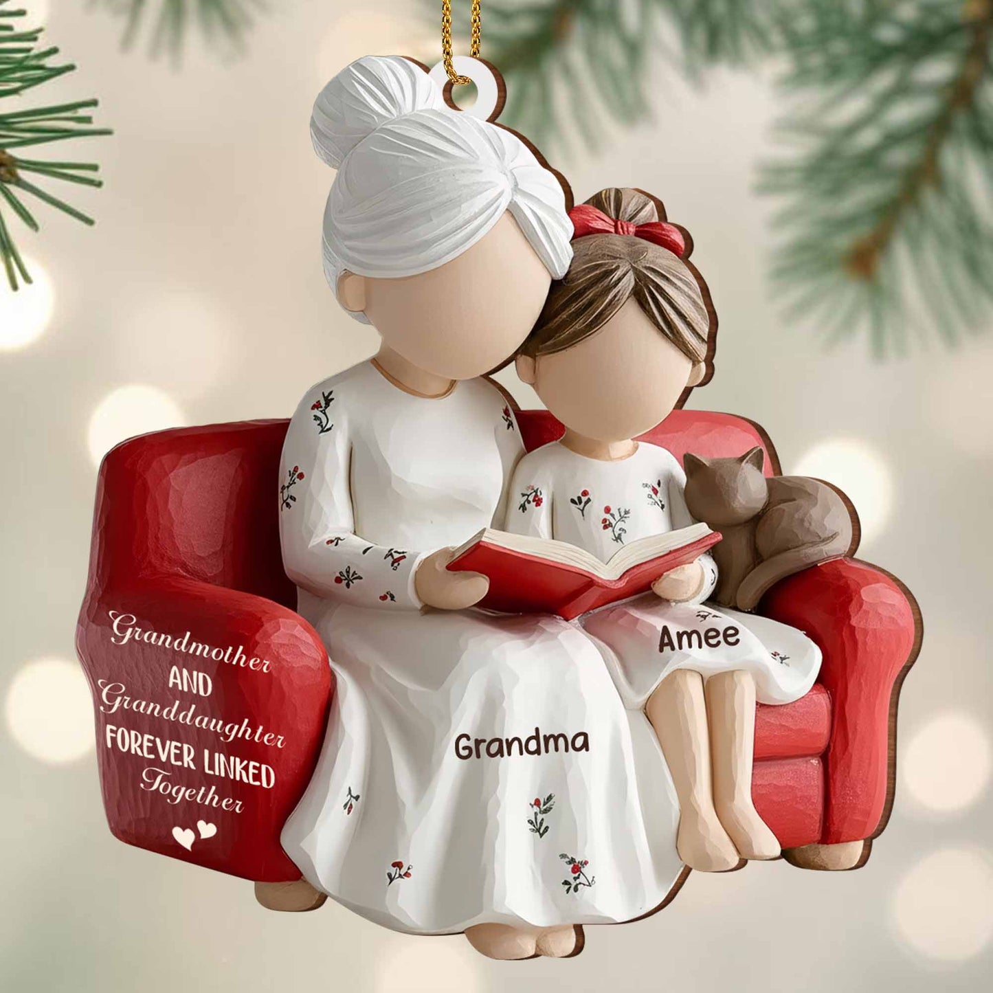 Grandmother And Granddaughter Forever Linked Together, Armchair And Book