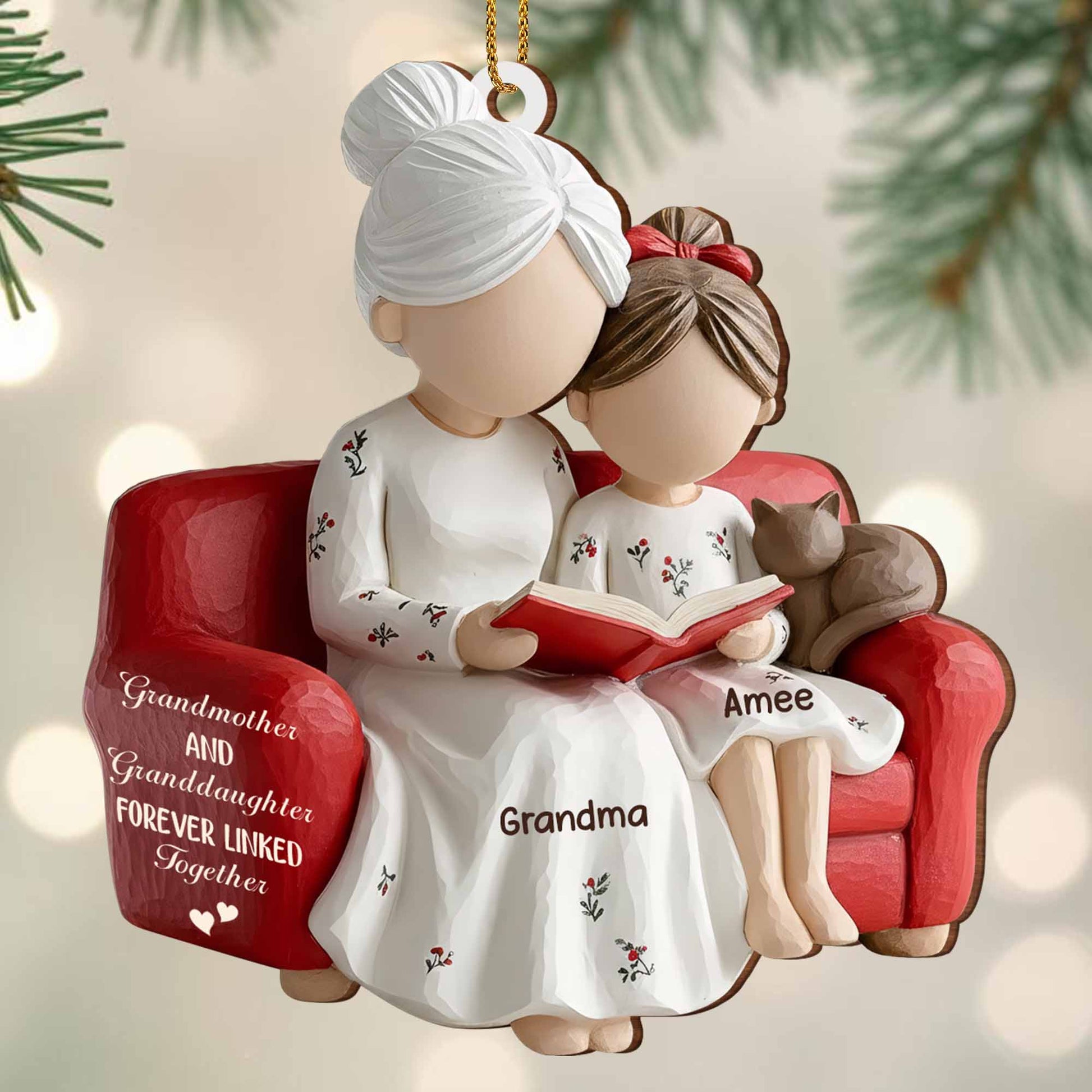 Grandmother And Granddaughter Forever Linked Together, Armchair And Book