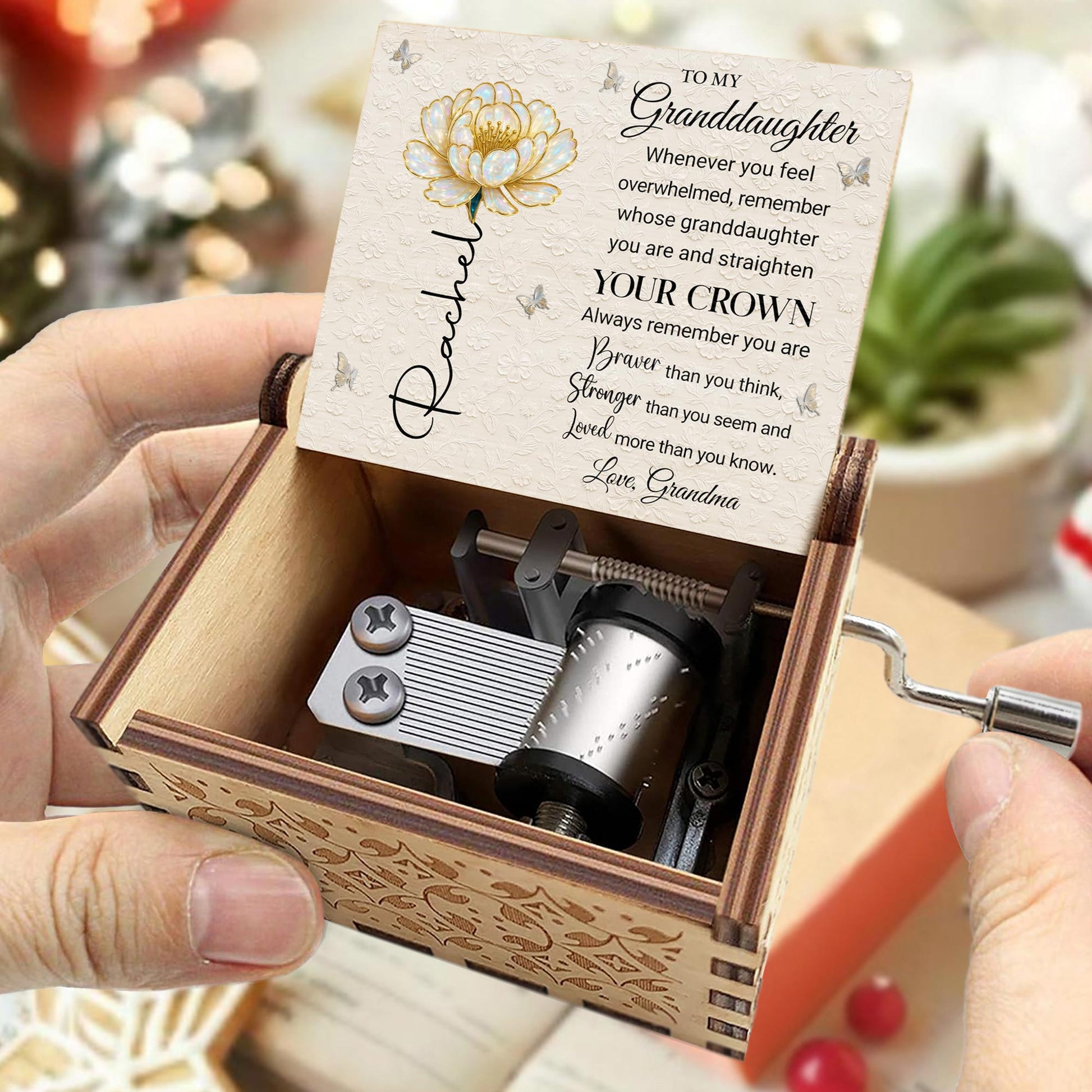 To My Granddaughter, Remember Your Crown, Flower and Butterflies