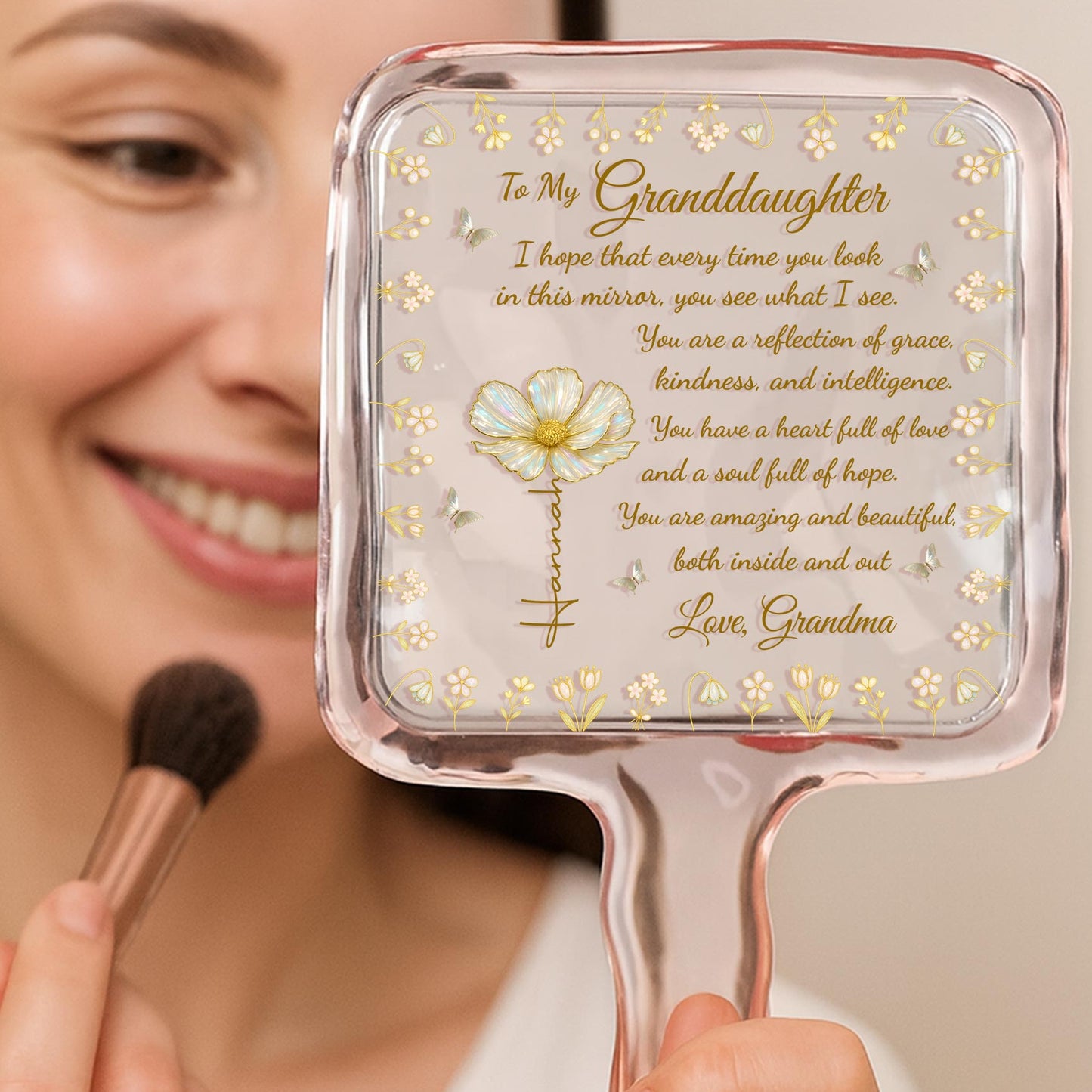 Reflection of Grace and Intelligence, Florals and Swirls Design