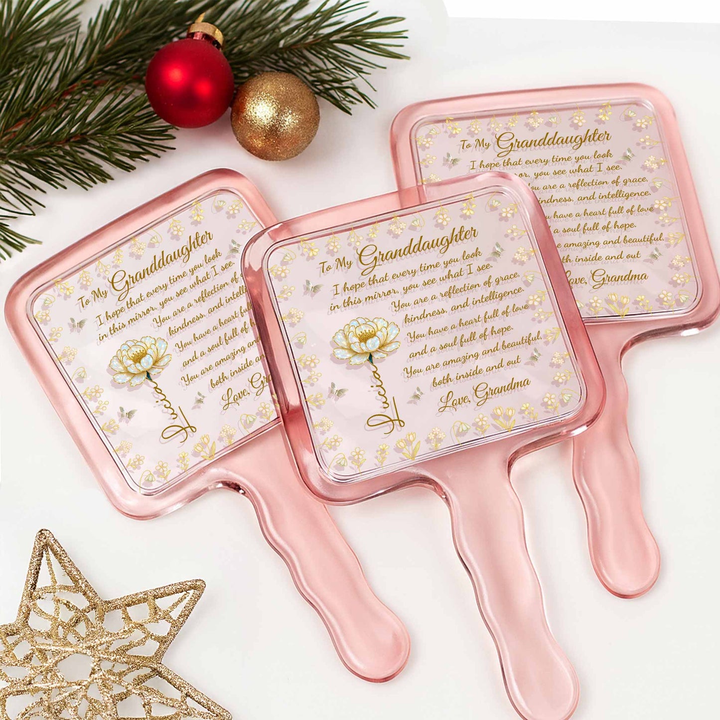 Reflection of Grace and Intelligence, Florals and Swirls Design